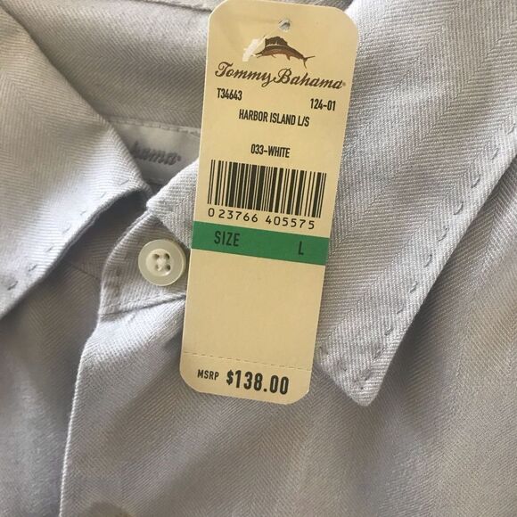 NWT TOMMY BAHAMA HARBOR ISLAND L/S SILK BLEND CAMP SHIRT - Picture 6 of 12